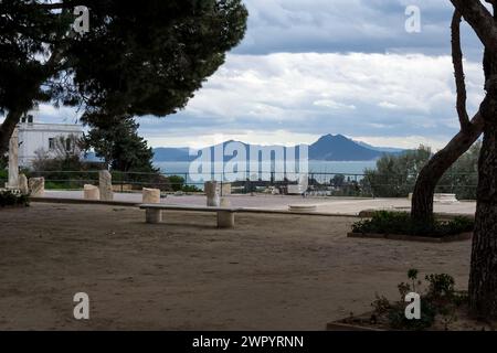 Vista del sito archeologico di Cartagine situato sulla collina Byrsa, nel cuore del Governatorato di Tunisi in Tunisia. Foto Stock