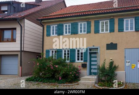 Bissingen an der Teck: casa Mörikehaus Ochsenwang in Schwäbische Alb, Svevia Alb, Baden-Württemberg, Germania Foto Stock