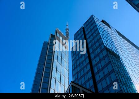 Grattacieli di Varsavia del complesso di Varso, tra cui la Torre di Varso, grandangolo 2 Foto Stock