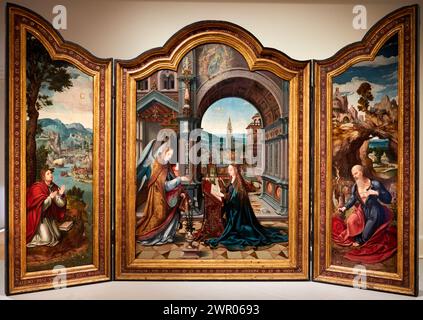 "Trittico dell'Annunciazione", c. 1515-1520, Joos Van Cleve (c. 1485-1540/1541), Museo de Bellas Artes, Bilbao, Bizkaia, Paesi Baschi, Spagna Foto Stock