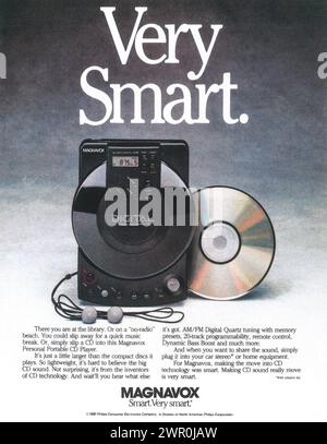1991 annuncio con lettore CD portatile Magnavox - Smart molto Smart Foto Stock