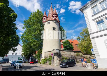 Lindau (Bodensee): Diebsturm (Torre dei ladri) a Schwaben, Bayern, Baviera, Germania Foto Stock