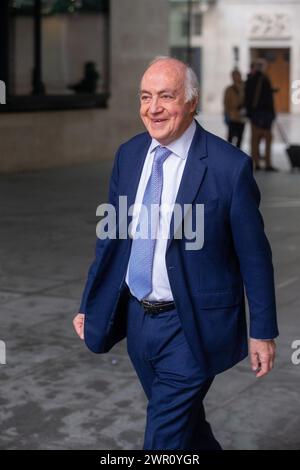 Londra, Inghilterra, Regno Unito. 10 marzo 2024. L'ex leader del partito conservatore MICHAEL HOWARD è visto fuori dalla BBC dopo domenica con Laura Kuenssberg. (Credit Image: © Tayfun Salci/ZUMA Press Wire) SOLO PER USO EDITORIALE! Non per USO commerciale! Foto Stock