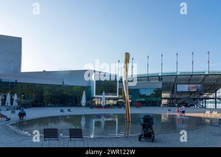 Bregenz: Festival Hall Festspielhaus Bregenz a Bodensee (Lago di Costanza), Vorarlberg, Austria Foto Stock