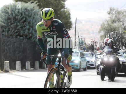 ©PHOTOPQR/NICE MATIN/Jean Francois Ottonello ; Nizza ; 10/03/2024 ; Cyclisme - Paris-Nice 8e etape Nice-Nice - ici dans la montee finale des Quatre Chemin, chemin du Vinaigrier - Primoz Roglic (Bora-Hansgrohe) gara ciclistica Parigi - Nizza, ultima tappa Nizza - Nizza il 10 marzo 2024 Foto Stock