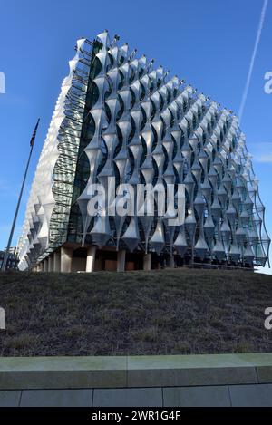 Ambasciata degli Stati Uniti d'America (USA), Nine Elms Lane, Wandsworth, Londra, Regno Unito Foto Stock