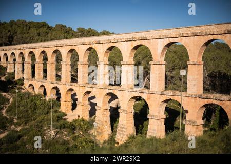 L'acquedotto Ferreres di costruzione romana vicino a Tarragona, in Spagna Foto Stock