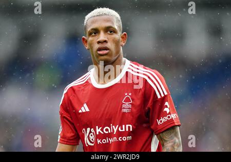 Danilo del Nottingham Forest durante la partita di Premier League all'American Express Stadium di Brighton. Data foto: Domenica 10 marzo 2024. Foto Stock