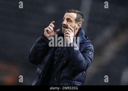 Salonicco, Grecia. 10 marzo 2024. Aris allenatore Apostolos Mantzios durante una partita di playoff della SuperLeague greca tra PAOK FC e ARIS FC. Risultato del gioco PAOK - ARIS 0-1 (Credit Image: © Giannis Papanikos/ZUMA Press Wire) SOLO PER USO EDITORIALE! Non per USO commerciale! Foto Stock