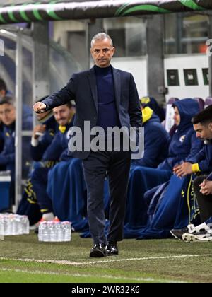 BRUXELLES - l'allenatore del Fenerbahce SK Ismail Kartal durante la gara di UEFA Europa League dei 16 incontri tra R. Union Sint Gillis e Fenerbahce SK allo stadio lotto Park il 7 marzo 2024 a Bruxelles, Belgio. ANP | Hollandse Hoogte | GERRIT VAN COLOGNE Foto Stock