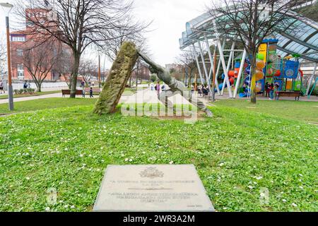 Monumento in onore dell'ingegnere Evaristo de Churruca y Burnet. Immagine catturata a Portugalete. 13-3-2024 Foto Stock