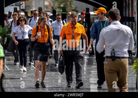Jeddah, Arabia Saudita, 10 marzo 2024, Zak Brown, CEO del team McLaren F1 presente al giorno della gara, secondo round del campionato di Formula 1 2024. Crediti: Michael Potts/Alamy Live News Foto Stock