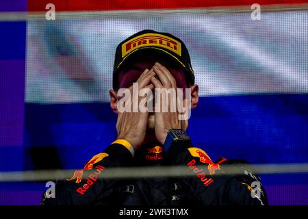 Jeddah, Arabia Saudita, 10 marzo 2024, Max Verstappen, dai Paesi Bassi gareggia per la Red Bull Racing. Giorno della gara, round 02 del campionato di Formula 1 2024. Crediti: Michael Potts/Alamy Live News Foto Stock