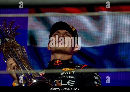 Jeddah, Arabia Saudita, 10 marzo 2024, Max Verstappen, dai Paesi Bassi gareggia per la Red Bull Racing. Giorno della gara, round 02 del campionato di Formula 1 2024. Crediti: Michael Potts/Alamy Live News Foto Stock