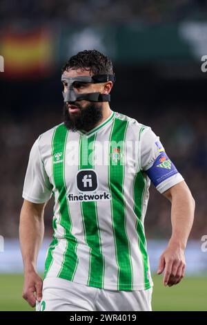 Siviglia, Spagna. 10 marzo 2024. SIVIGLIA, SPAGNA - 10 MARZO: Nabil Fekir del Real Betis durante la Liga EA Sports match tra Real Betis e Villarreal CF a Benito Villamarin il 10 marzo 2024 a Siviglia, Spagna. (Immagine di credito: © Jose Luis Contreras/DAX tramite ZUMA Press Wire) SOLO PER USO EDITORIALE! Non per USO commerciale! Foto Stock