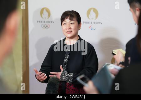 Tokyo, Giappone. 8 marzo 2024. Ryoko Tani Judo : Nazionale francese femminile incontro di scambio con Nazionale Giapponese femminile presso l'Ambasciata di Francia a Tokyo, Giappone . Crediti: AFLO SPORT/Alamy Live News Foto Stock