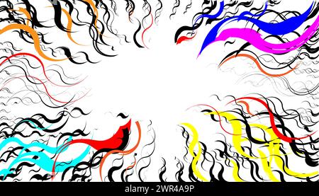 Illustrazione vettoriale delle linee radiali di velocità anime del frame burst di velocità manga. Illustrazione Vettoriale