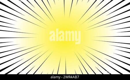 Illustrazione vettoriale delle linee radiali di velocità anime del frame burst di velocità manga. Illustrazione Vettoriale