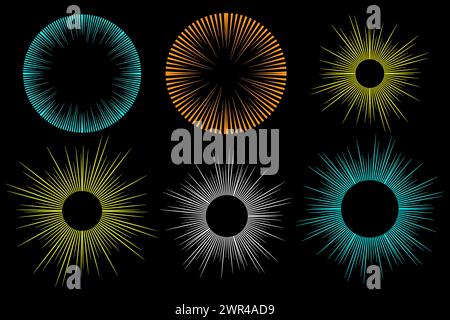 Illustrazione vettoriale delle linee radiali di velocità anime del frame burst di velocità manga. Illustrazione Vettoriale