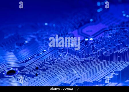 circuito stampato del computer. tecnologia hardware elettronica. sfondo ricco di dettagli. Foto Stock