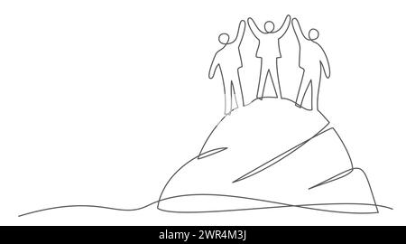 Leadership, disegnare una linea isolata su sfondo bianco Illustrazione Vettoriale