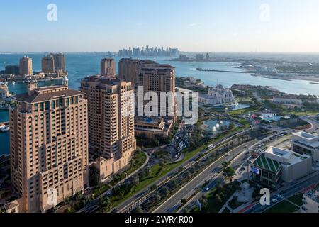 Vista aerea di Peral Qatar Porto Arabia Doha Foto Stock