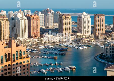 Vista aerea di Peral Qatar Porto Arabia Doha Foto Stock