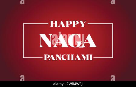 Happy Naga Panchami elegante design illustrativo testuale Illustrazione Vettoriale