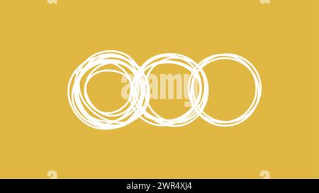 Un modo semplice e complesso dall'inizio all'idea. Caos semplificazione, risoluzione dei problemi e soluzioni aziendali concetto di ricerca di idee. Scribb per scarabocchi disegnato a mano Illustrazione Vettoriale