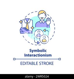Icona del concetto multicolore di interazionismo simbolico Illustrazione Vettoriale