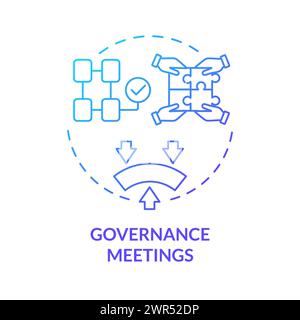 Icona del concetto di gradiente blu delle riunioni di governance Illustrazione Vettoriale