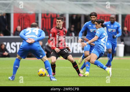 Milano, Italia. 10 marzo 2024. Milano - Italia - 10 marzo 2024 - Milano vs Empoli serie A - christian pulisic AC milan Credit: Kines Milano/Alamy Live News Foto Stock