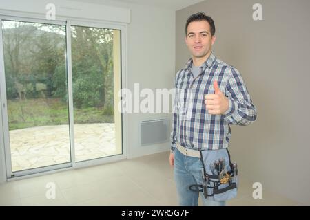 ritratto di un architetto edile in cantiere Foto Stock