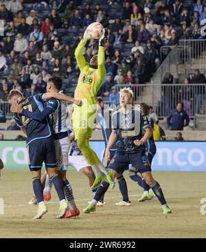 CHESTER, Pennsylvania, USA - 5 MARZO 2024 - Philadelphia Union vs. CF Pachuca al Subaru Park. (Foto di Paul J. Froggatt/FamousPixs/Alamy Stock Photo) Foto Stock