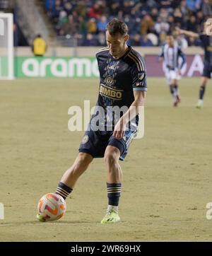 CHESTER, Pennsylvania, USA - 5 MARZO 2024 - Philadelphia Union vs. CF Pachuca al Subaru Park. (Foto di Paul J. Froggatt/FamousPixs/Alamy Stock Photo) Foto Stock