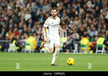 Madrid, Spagna. 10 marzo 2024. Nacho (Real) calcio: Partita spagnola "LaLiga EA Sports" tra il Real Madrid CF 4-0 RC Celta de Vigo all'Estadio Santiago Bernabeu di Madrid, Spagna. Crediti: Mutsu Kawamori/AFLO/Alamy Live News Foto Stock