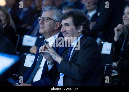 Milano, Italia. 11 marzo 2024. Palazzo mezzanotte. Evento 'Italia genera futuro. 1000 imprese: eccellenze italiane da premiare. - Economia - Milano, Italia - Lunedì 11 marzo 2024. (Foto Alessandro Cimma/Lapresse) Palazzo mezzanotte. Evento 'Italia genera futuro. 1000 aziende: L'eccellenza italiana da premiare. - Economy - Milano, Italia - lunedì 11 marzo 2024. (Foto Alessandro Cimma/Lapresse) credito: LaPresse/Alamy Live News Foto Stock