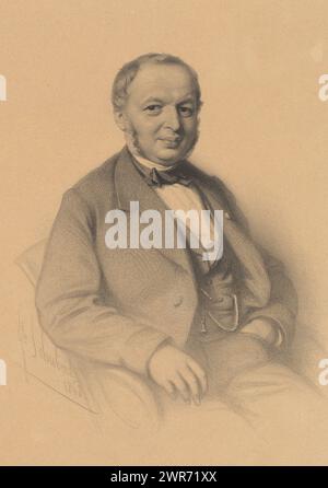 Ritratto di un uomo sconosciuto, stampatore: Joseph Schubert, 1868, carta, altezza 575 mm x larghezza 434 mm, stampa Foto Stock