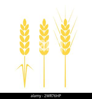 Icona dell'orecchio di grano dorato. Illustrazione vettoriale. EPS 10. Illustrazione Vettoriale