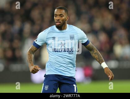 Ivan Toney di Brentford. - West Ham United contro Brentford, Premier League, London Stadium, Londra, Regno Unito - 26 febbraio 2024. Solo per uso editoriale - si applicano restrizioni DataCo. Foto Stock