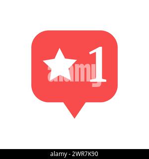 Notifica nei social media. Una stella. Illustrazione vettoriale. Illustrazione Vettoriale