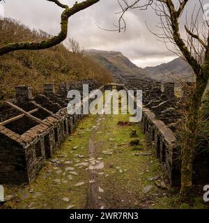 Cava di ardesia Dinorwic - paesaggio industriale Foto Stock