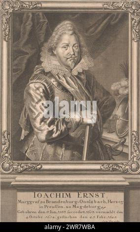 Ritratto di Joachim Ernst von Brandenburg-Ansbach, tipografo: Johann Wilhelm Windter, sconosciuto, Neurenberg, 1740, carta, incisione, altezza 320 mm x larghezza 203 mm, stampa Foto Stock