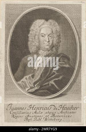 Ritratto di Johann Heinrich von Heucher, stampatore: Martin Bernigeroth, Lipsia, 1724, carta, incisione, altezza 152 mm x larghezza 101 mm, stampa Foto Stock