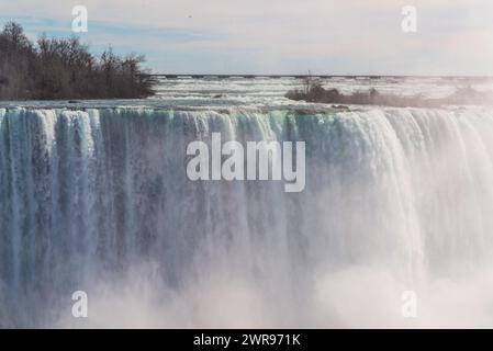 Cascate del Niagara, Canada - 8 marzo 2024: Vista panoramica delle cascate del Niagara in Canada Foto Stock