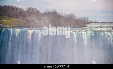 Cascate del Niagara, Canada - 8 marzo 2024: Vista panoramica delle cascate del Niagara in Canada Foto Stock