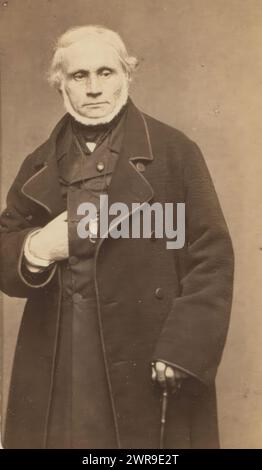 Ritratto di Joseph Nicolas Robert Fleury, questa foto fa parte di un album., Carjat et Cie, Étienne Carjat, Parigi, 1861 - 1867, supporto fotografico, stampa albume, altezza 84 mm x larghezza 51 mm, fotografia Foto Stock