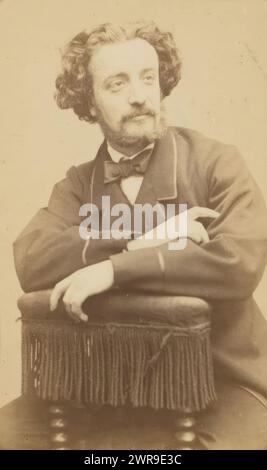 Ritratto di Ernesto Nicolini, questa foto fa parte di un album., Carjat et Cie, Étienne Carjat, 1861 - 1872, supporto fotografico, stampa albume, altezza 84 mm x larghezza 51 mm, fotografia Foto Stock