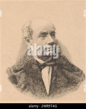 Ritratto di Henri Vieuxtemps, stampatore: Auguste Danse, (firmato dall'artista), 1881, carta, incisione, altezza 196 mm x larghezza 140 mm, stampa Foto Stock