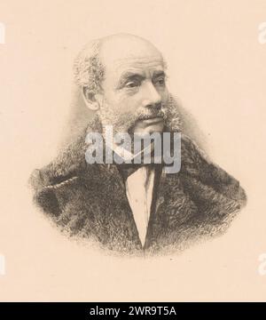 Ritratto di Henri Vieuxtemps, stampatore: Auguste Danse, (firmato dall'artista), 1881, carta, incisione, altezza 196 mm x larghezza 140 mm, stampa Foto Stock